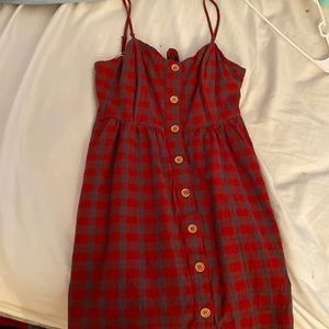 Red plaid dress